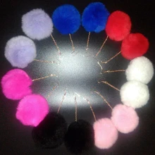 Оптовая 6 см Новая Мода Серьги Падения Меха Pom Pom Серьги Настоящее Волос Кролика Одежда Украшения Меховой Шарик Серьги Кулон подарки