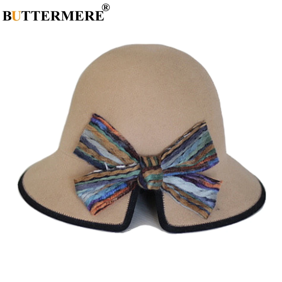 BUTTERMERE Ladies Bucket Hat Wool Camel Fishing Caps Women Bowler Hats