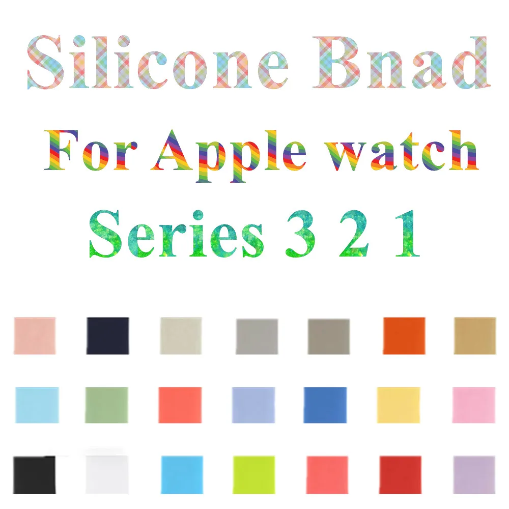 

Sport Soft Silicone strap Series 4 3 2 1 for apple watch 42mm 38mm bracelet wrist band watch watchband For iwatch 4/3/2/1
