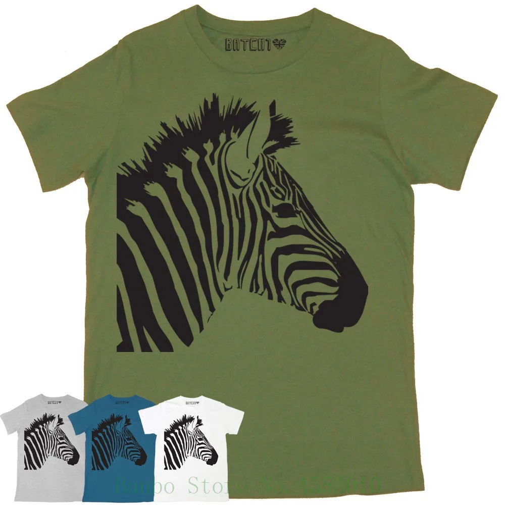 Zebra Print Mens Animal Fashion Print T Shirt Short Sleeves New Fashion T-shirt Men Clothing