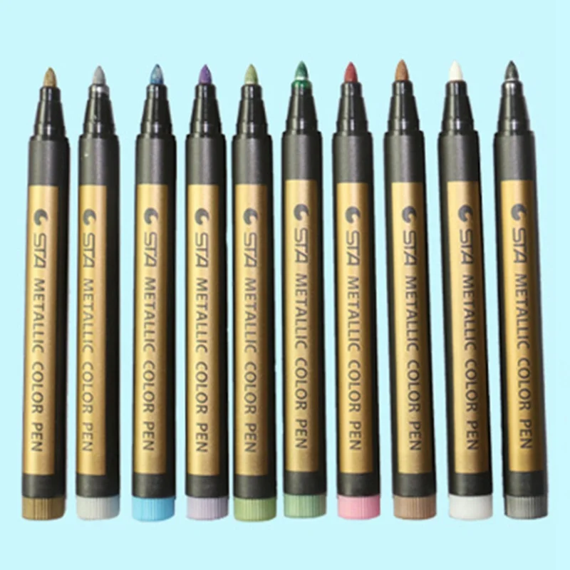 Торговля металлическими красками маркеры металлические блестки каллиграфия Искусство Сделай Сам 12 цветов на выбор для бумажных открыток офис