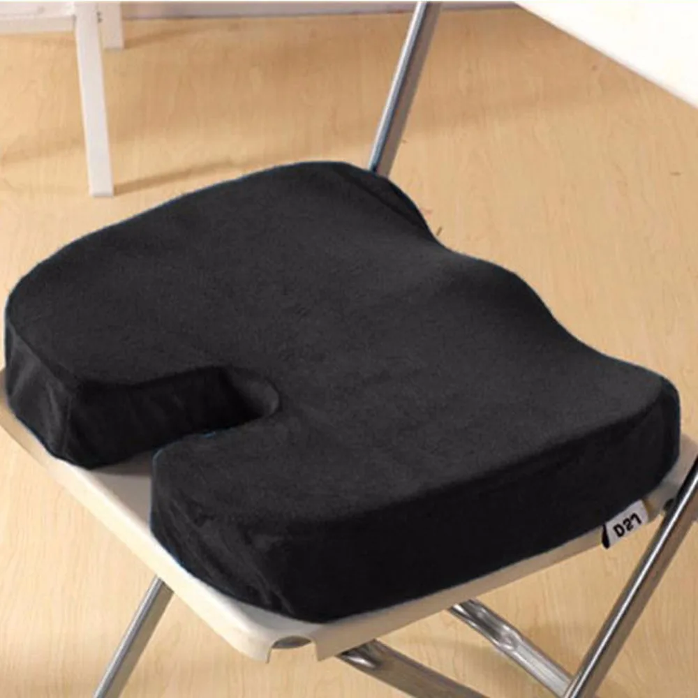 Travel Seat Cushion Black Coccyx Orthopedic Memory Foam U Seat Massage Chair Cushion Pad Car Office Massage Cushion