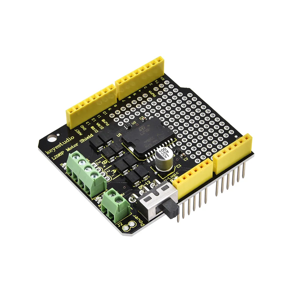 Updated Version  Keyestudio  L298P Shield With Power Switch  For Arduino UNO R3