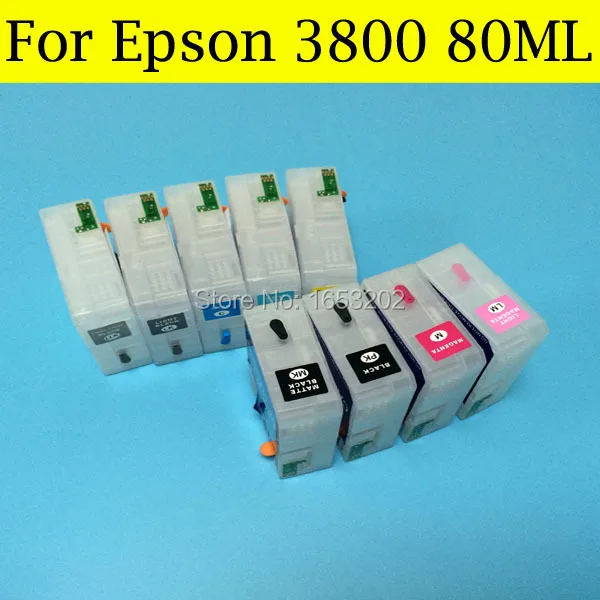 

Newest Refillable Ink cartridges T5801-T5809 For Epson Stylus pro 3800 pro 3800C printer