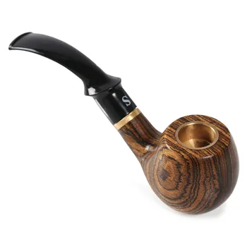 

Gold Sandalwood Pipe Wood All Solid Wood Manual Classic Wood Grain Old Dual-purpose Filter Pipe Wood Pipe Holder