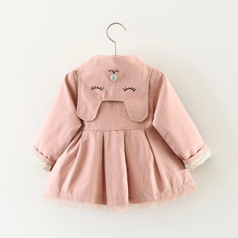 

Spring Autumn Baby Girls Solid Long Sleeve Princess Party Trench Coat Children Kids Jacket Outerwear Casaco Roupas De Bebe