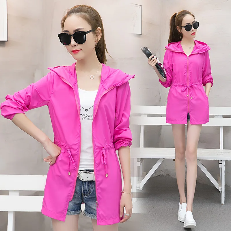 

KJ160 Sunscreen Coats Women Anti-UV 2018 Summer New Korean Loose Jacket Female Thin Long-Sleeved Outerwear