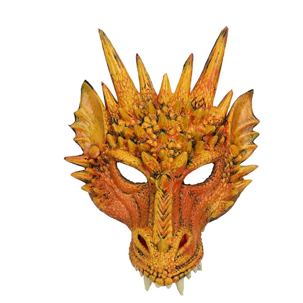Новое поступление, маска Марди Гра на Хэллоуин, карнавальные Вечерние Маски из пенополиуретана, 3D маска дракона, китайский дракон, страшная тушь для ресниц - Цвет: Yellow