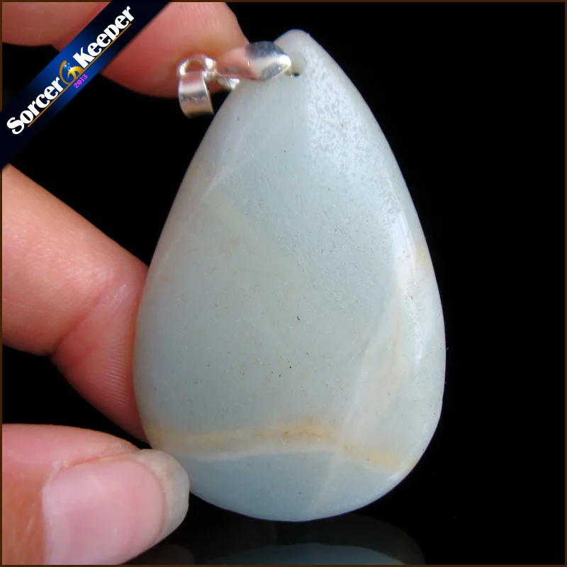 

Natural Fine Jewelry Vintage Style Men Necklace Pendants Beads Cabochon Amazonite Crystal Stone For Jewelry Making LS030