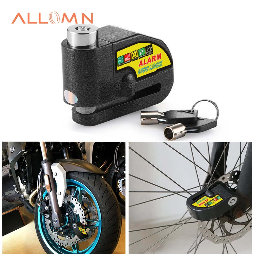 ALLOMN Motorbike Alarm Lock Motorbike Alarm Anti theft Wheel Brake
