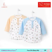 COBROO/топы для новорожденных мальчиков, футболки одежда для малышей Милая рубашка с длинными рукавами с изображением Льва и короля животных топы для малышей 0-2 лет NY110014