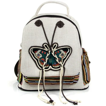 

Woven Women'S Bag Ethnic Style Bag Linen Bag Zipper Buckle Backpack
