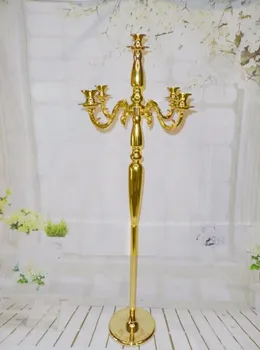 

edding gold flower stand road lead table centerpiece for decoration