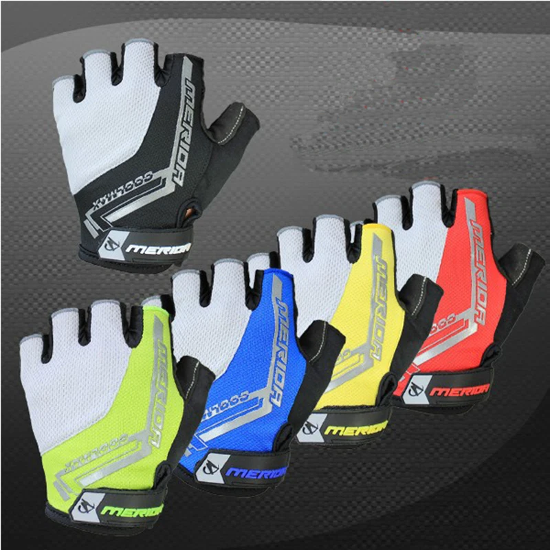 Merida Cycling Bicycle 3D Shockproof Hexagon GEL Sport Half Finger Gloves Bike Ultra-breathable Half Finger Glove cycling gloves