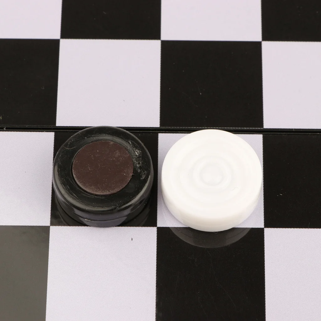 White and Black Portable International Chess Checker Set for Educational Toys w/ Folding Board