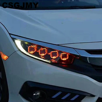 

Car Styling Headlight For Honda Civic 10th 2016 2017 2018 HID LED headlights With moving turn light head lamp LED DRL front lamp