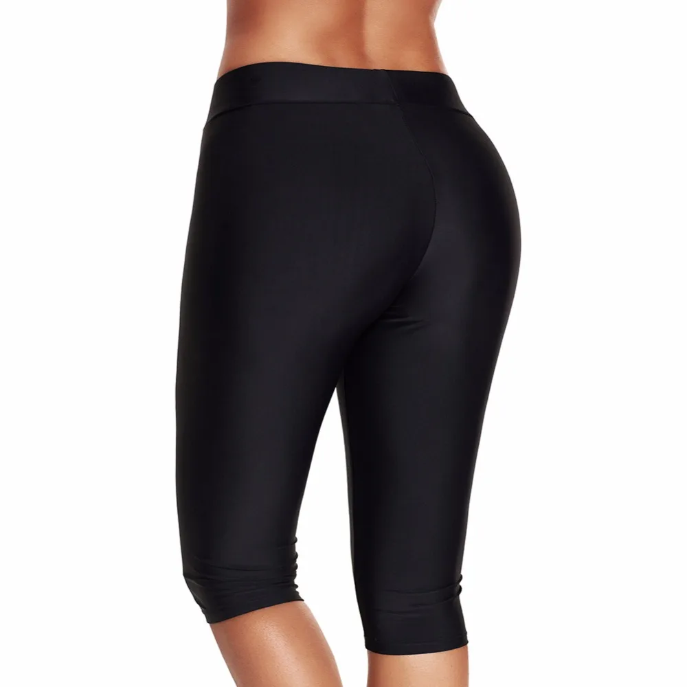 Women Swimsuit Women Swimwear Bottoms Swim Pants Capris Cropped Pants Fitness Swim Trunks Surf Sport Shorts Slim Leggings Tights