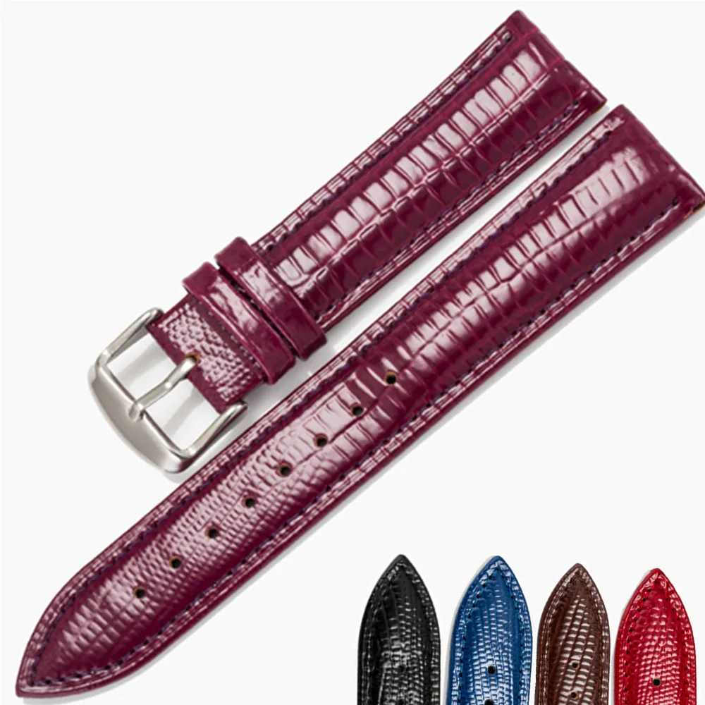 

Watch Band Cow Leather Straps Width 14 1618 20 mm Buckle Watch Strap Watchbands Lizard Skin Texture