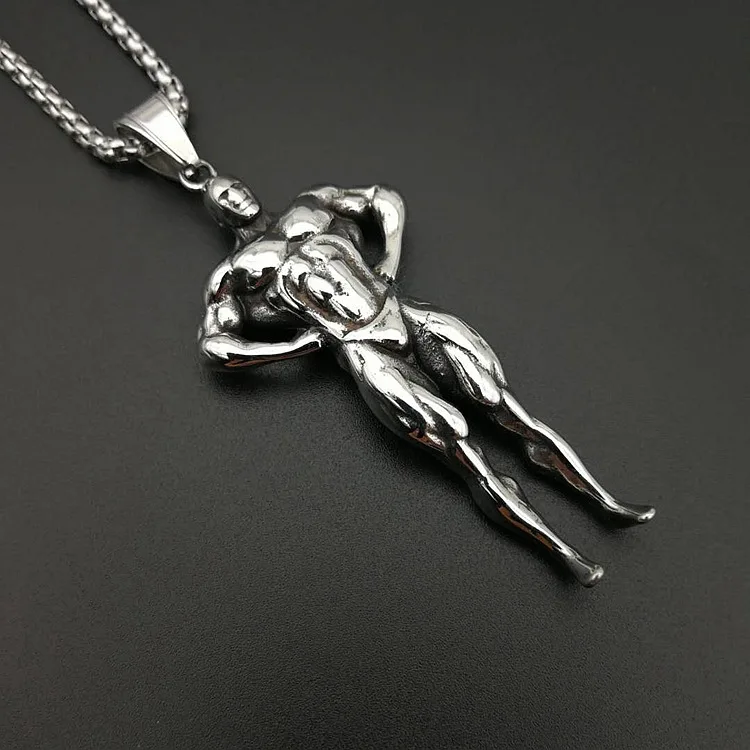 Lux titanium sports necklace. Punk back to ancient bodybuilders fashion