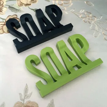 

Letter Shape Soap Dish Holder Hollow Design Non Residue with Water Soap Shelf Sponge Debris Storage lin5123