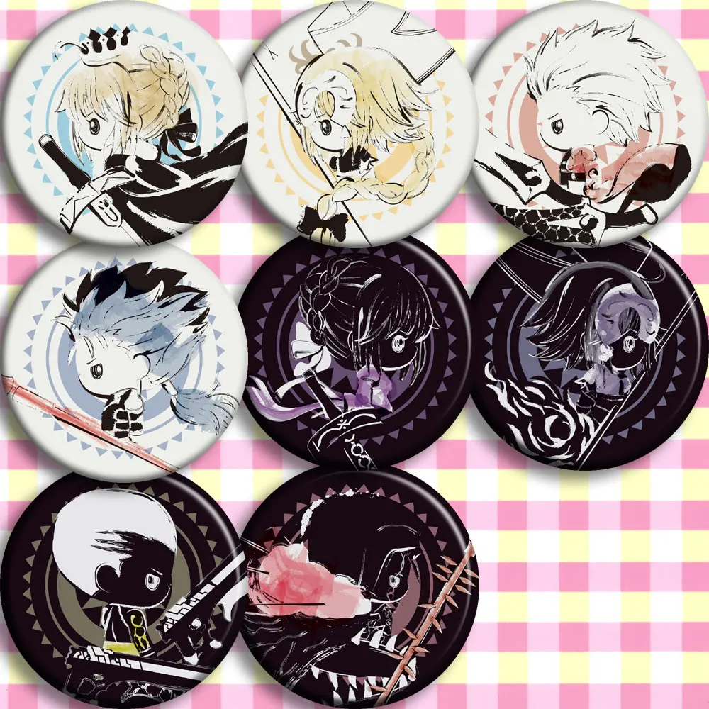 

58mm Fate Grand Order anime badges saber king fgo For Neckline Chest Bag Gifts