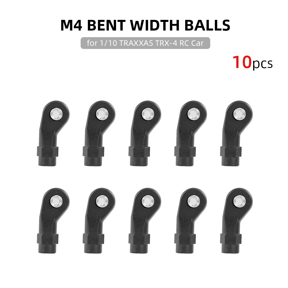 10 шт. пластиковые 26 мм RC автомобильные стержни наконечники M4 изогнутые/прямые ширина шары для 1/10 Traxxas RC автомобилей - Цвет: Bent Width Ball