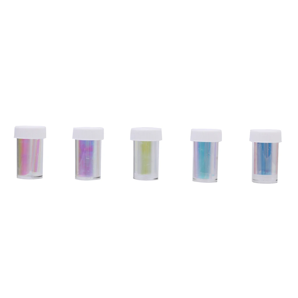 NEW Arrive 5 Rolls Nail Art Transfer Wrap Foil Sticker Glitter Tip Decal Decor DIY Nail decoration Beauty Accesories Hot Sales