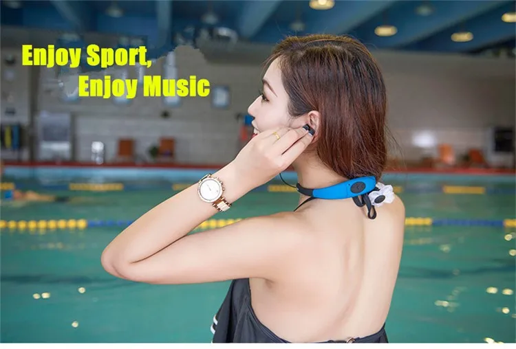 Askmeer IPX8 Waterproof 8GB Underwater Sport MP3 Music Player Neckband Stereo Earphone Audio Headset with FM for Diving Swimming (4)