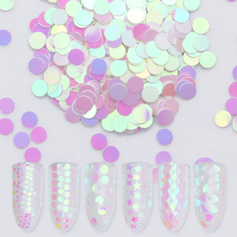 

6 Boxes Colorful Nail Sequins Tips Star Round AB Color Pink Blue Nail Art Flakes Manicure for UV Gel 3D Nail Art Decoration
