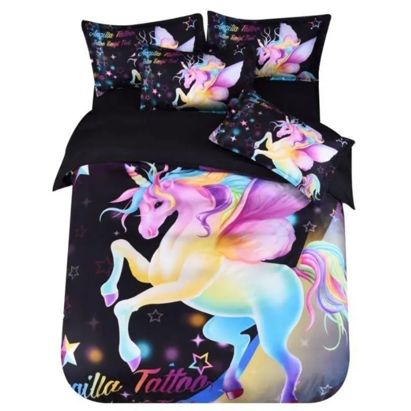

2/3Pcs Bedding Set Unicorn Duvet Cover Pillowcase Bedding New 3D Cat Printing Bedclothes Bedding Decor Comfortable Bedding Sets
