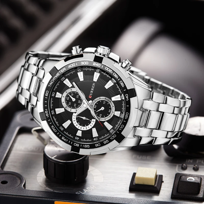  2018 New Curren Luxury Brand Watches Men Quartz Fashion Casual Male Sports Watch Full Steel Militar