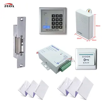 

RFID Access Control System Kit Set + Strike Door Lock + ID Card Keytab + Power + Exit Button+Doorbell 5YOA