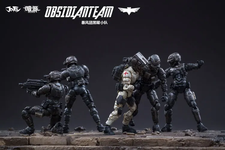 Экшн фигурка JOYTOY 1/25 солдаты (5 шт./компл.) Коллекционная модель обсидиановой
