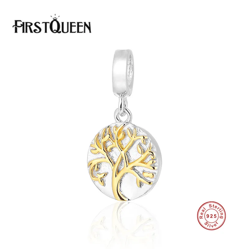 

FirstQueen 925 Sterling Silver Tree of Life Charms Beads Fit Bracelet Bangle Pendant DIY Original Fine Jewelry