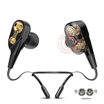 

ALWUP I8X Double Dynamic Hybrid Bluetooth Earphone Wireless Headphones Dual Unit Drive Deep Bass Wireless Bluetooth headset V5.0