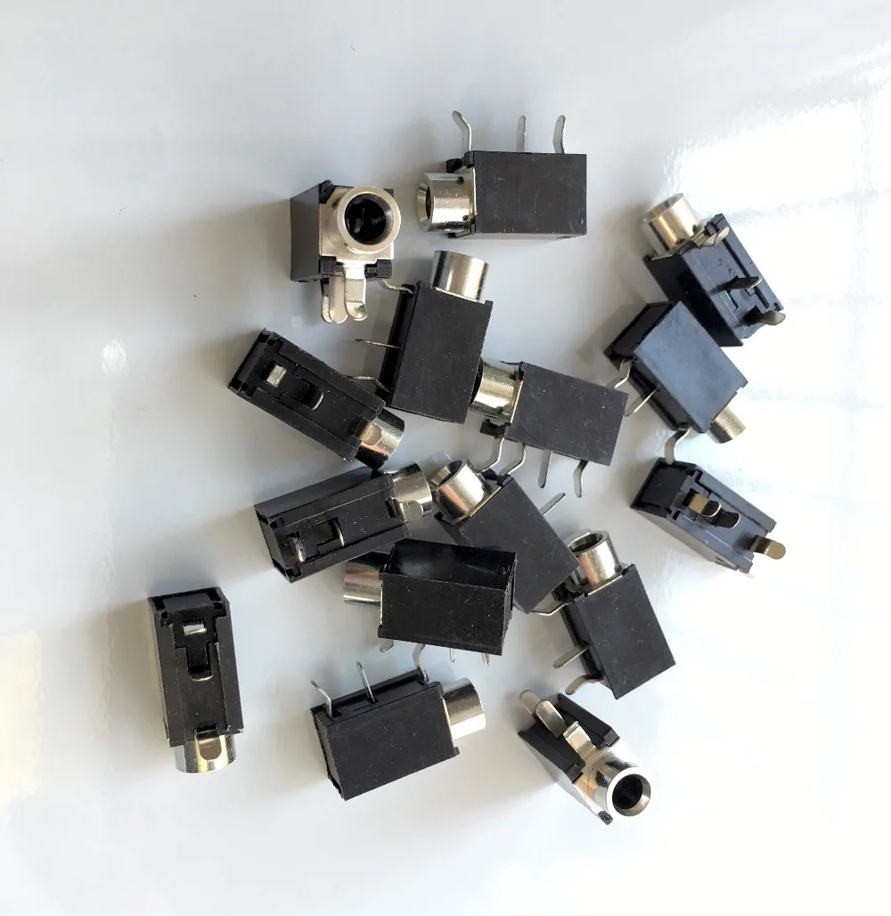 1000pcs 3pin 1 8inch 3 5mm Jack Mono Headphones Socket PCB Panel Mount Chassis earphone jack