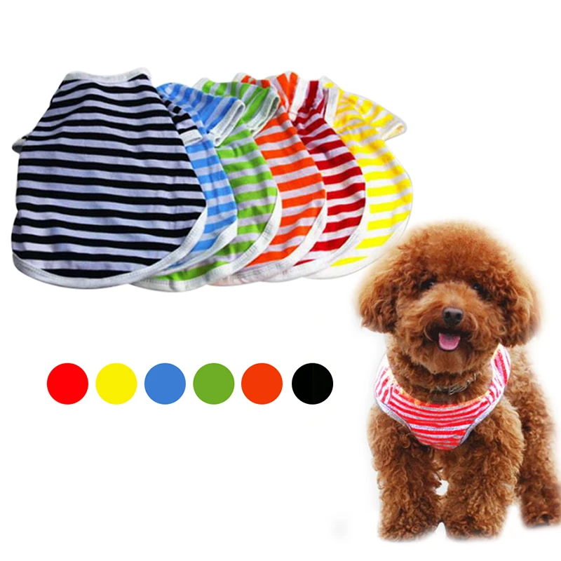Hoomall Cotton Striped Dog Clothes Breathable Summer Vest Shirts For