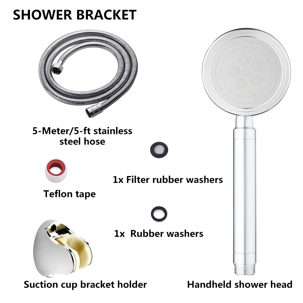 Алюминиевый ручной набор душевой головки с покрытием из нержавеющей стали, повышающий давление, ванная комната, смеситель для душа, аксессуары для дождевой воды