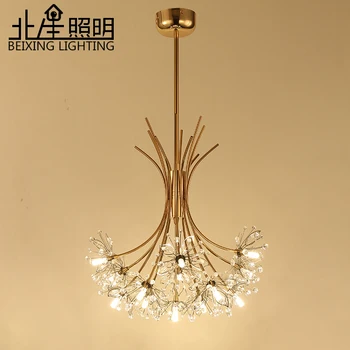 

European simple E27 bulb crystal Pendant Lights led lamps Black/Silver Brushed Pendant lamps living lighting lustre pendant lamp