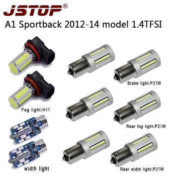 

JSTOP 10pcs/set A1 Sportback 2012-14 1.4TFSI T10 light H11 fog lamp Rear fog width lights No error 1156 P21W 12V led Brake lamps