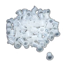 500X прозрачный белый пластик татуировки чернил чашки колпачки-держатели, 500 шт