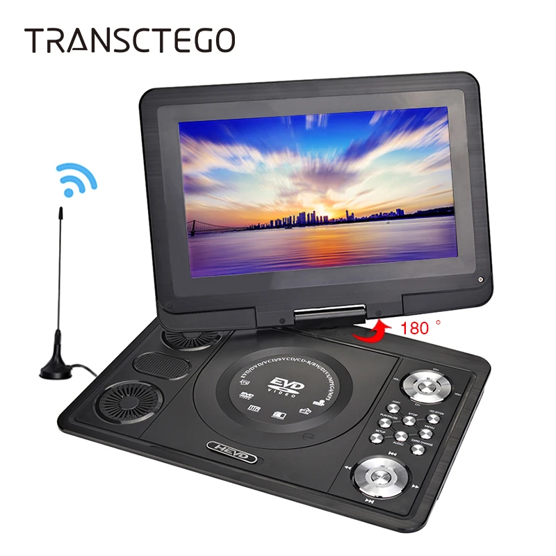 Портативный автомобильный DVD плеер TRANSCTEGO 13 9 дюйма большой ЖК экран для игр FM VCD CD