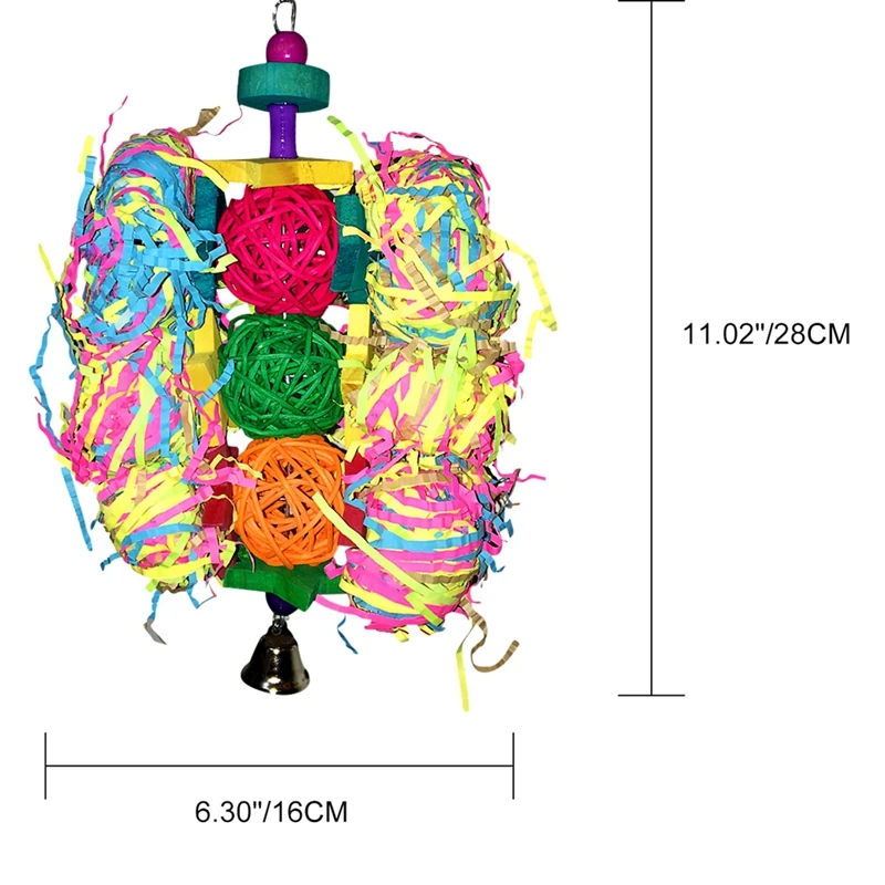 Животное птица висячая игрушка красочные Ротанговые шарики, гирлянда и украшение для клетки жевательная игрушка для попугаев Parakeet натуральная гирлянда из ротанга клетка игрушка