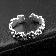 

2018 Simple and stylish irregular openwork pattern exquisite small flower silver adjustable foot ring woman Foot accessories