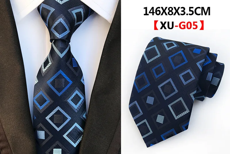 Мужской модный галстук 8 см, Шелковый Классический галстук, желтый, синий, в клетку, в полоску, с цветами, галстуки, бизнес стиль, Свадебные Мужские галстуки, подарочные аксессуары