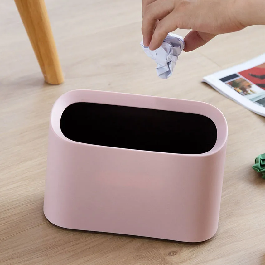 Plastic Mini Small Trash Can Desktop Garbage Bin Waste Rubbish Dustbin For Home Bins Household Cleaning | Дом и сад