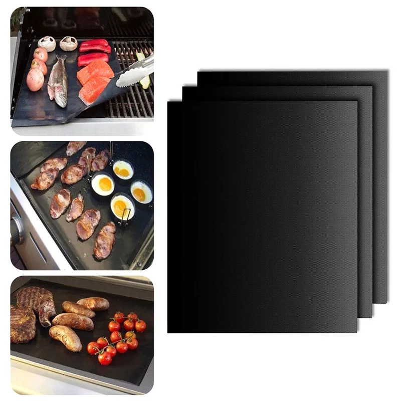 33*40cm Reusable Heat Resistance Non Stick BBQ Grill Mats Cooking