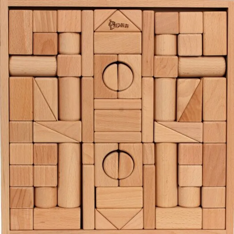 

Building Blocks 72pcs baby toy Beech wooden original color no harm to baby best gift for kids