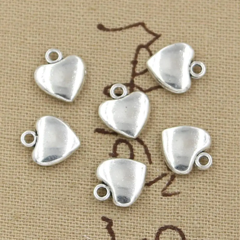 

12pcs Charms heart 12x10mm Antique Making pendant fit,Vintage Tibetan Silver Bronze,DIY bracelet necklace