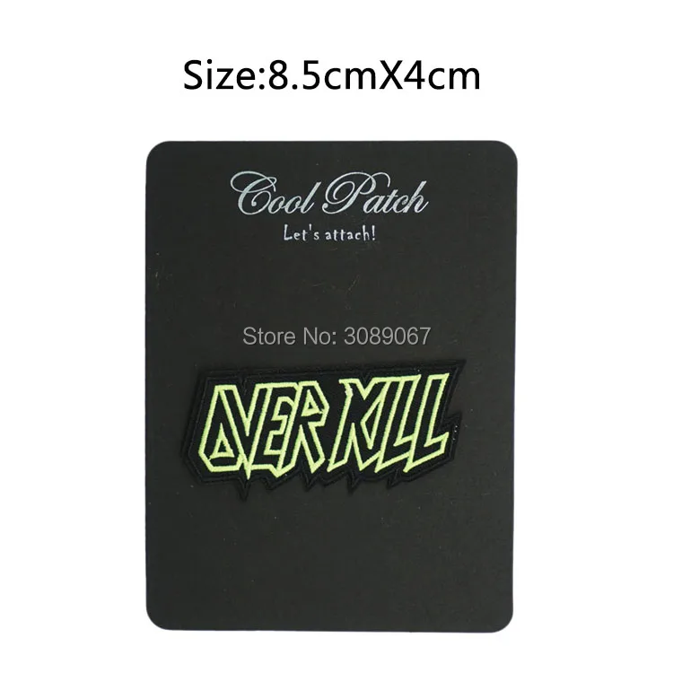 

OVER KILL patches Embroidered Iron On/Sew On Patch Rock Band COSTUME PATCH EMBLEM, Halloween